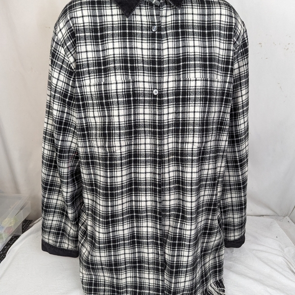 Sex Pistols God Save The Queen B&W Flannel Front Button Shirt w/Fringe - Picture 4 of 13